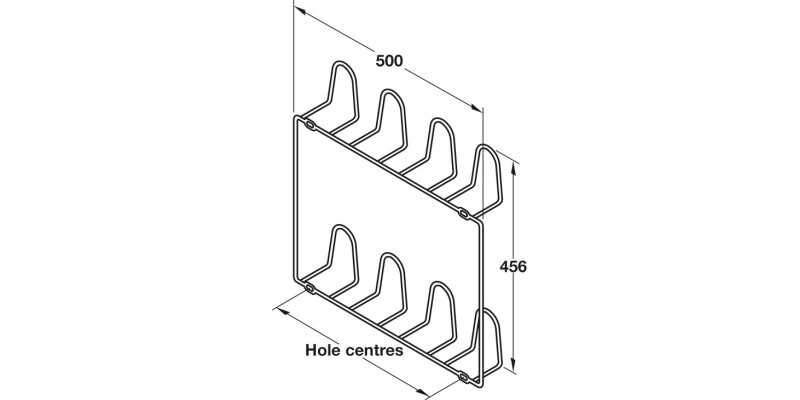 Shoe Rack for 4 Prs  400mm cc St Chr Plt