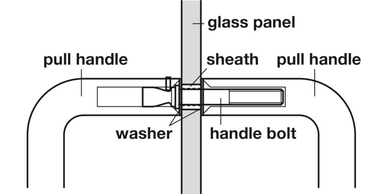 Glass Door Fixing Set B2B D22mm M8