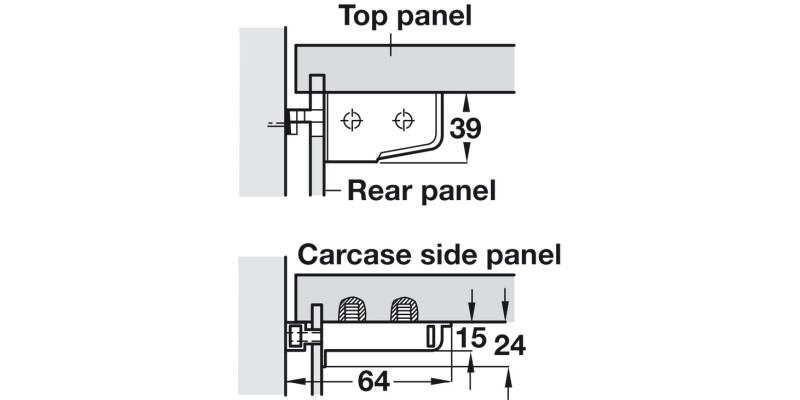 Cabinet Hanger 10mm DF LH 65kg Pl CrWht