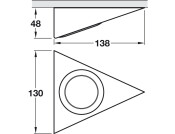 LooxC LED Tri Wedge 12V/2.4W 3000K BN