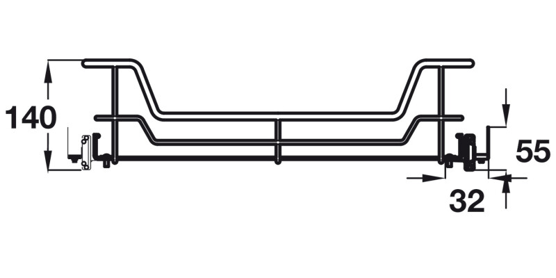 Wire PO Basket 300mm Chrome