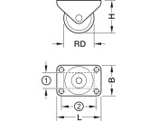 D40mm Castor Swivel wo Brake PL Galv