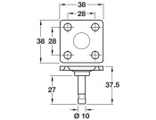 Pin/Mount Plate D10x38x38mm Galv St