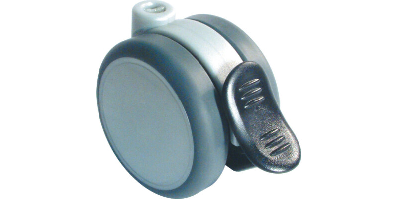 Swivel Twin Wheel Castor, with Brake, &Oslash; 75 mm, Hooded, &Oslash; 10 mm Pin Hole