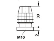 Square Plug 30x30mm w M10 Int Thr Pl Blk