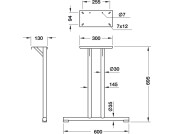 Table Fit T-Frame 695mm Straight CP