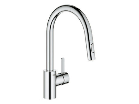 Mixer Tap, Single Lever, with Pull Out Spray, C-Spout, GROHE Eurosmart Cosmo