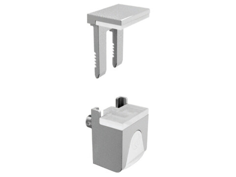 Shelf Support, Clamp Design, for Glass Shelves, Kubic