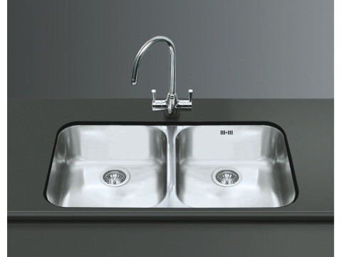 Sink, 2.0 Bowl, Stainless Steel, Smeg Alba