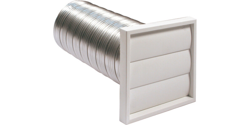 Wall Grille Kit, Semi Rigid Aluminium Hose and Plastic Vent, Manrose