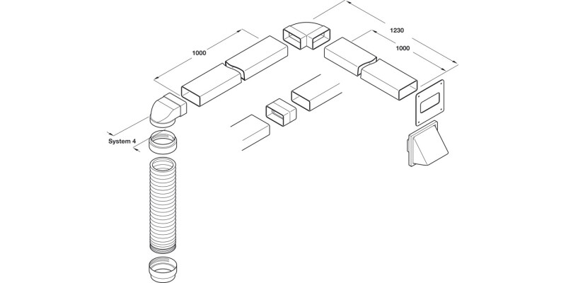 Sys4-4a Ducting Set x3m Brown