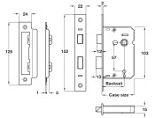 Sashlock+Keys 3 Lvr Mortice 45/65mm BP