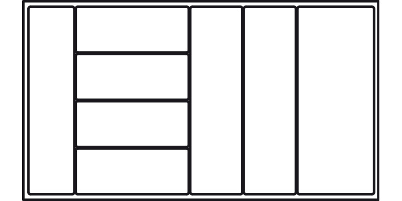 Cutlery Ins 90/60 900mm HG Pl Slv/Gry