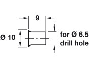 Socket D6.5mm Plug-In St FB