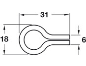 Shelf Support D6mm Loop Plug St NP