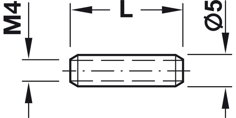 Thread Sleeve M4 5x18mm 24-29mm St Galv