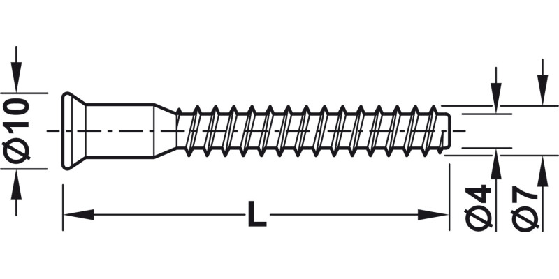 Confirmat Scr D10x38mm D5.0mm SW4 St Glv