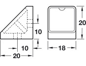 Mini Corner Connector 21x18mm Dark Brown
