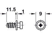 Modular Screw Collared D5x11.5mm St Galv