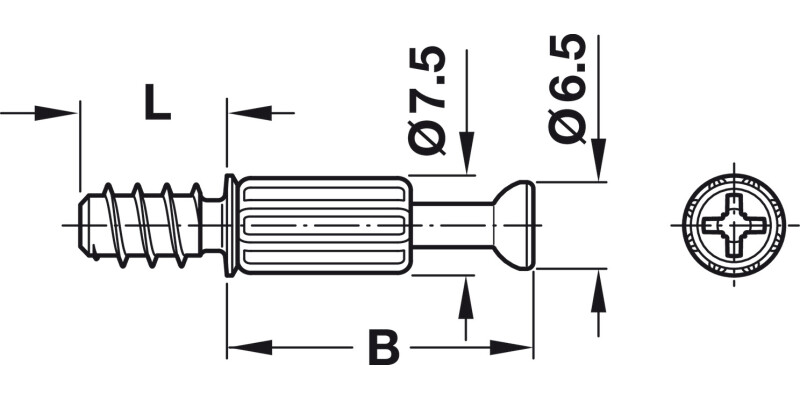 Minifix S200 Con Bolt 5/34mm St Bright