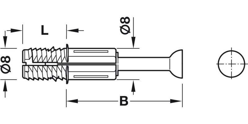 Minifix C100 Spread Bolt 8/34mm ZA Blk