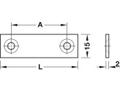 Connect Plt SF 2 Holes 15x70mm St Glv