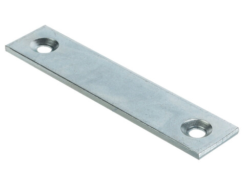 Connecting Plate, Screw Fixing, with Two Screw Holes, Galvanized Steel