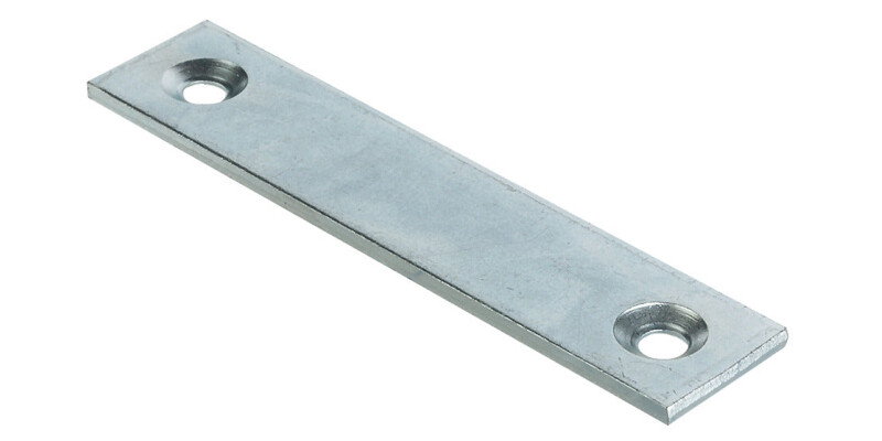 Connecting Plate, Screw Fixing, with Two Screw Holes, Galvanized Steel