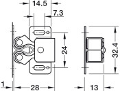 Twin Roller Catch Sprung Steel Brt Galv