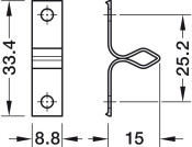 Twin Roller Catch Sprung Steel Brt Galv