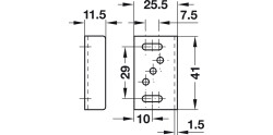 Angled Striking Plate 41x11.5mm St NP
