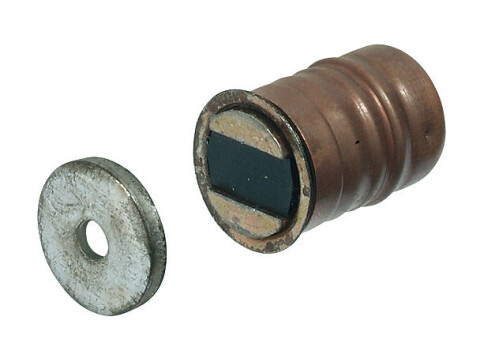 Magnetic Catch, Pull (approx) 5 kg, for Glue Fixing, Mortice Type, Brass