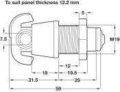 Padlockable Cam Lock 19.2mm Brt Nickel