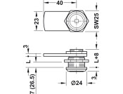 Cam Lock for Tri Socket key 32.5mm Dir.A