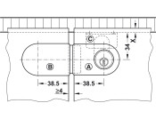 Glass Door Cyl Lever Lock B H1 MNP