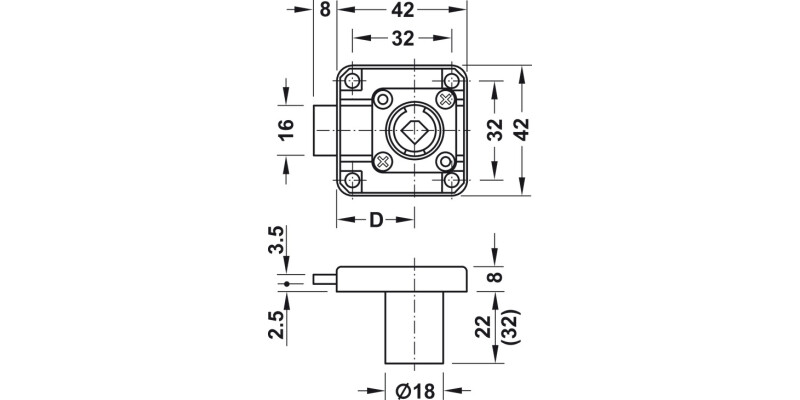 Symo3000 Rim Lockcase 23/32mm DR NP