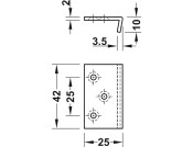 Angled Striking Plate 42x25x10mm St NP