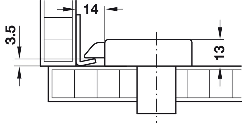 Angled Striking Plate 42x25x10mm St NP