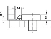 Angled Striking Plate 42x25x10mm St NP