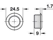 Mini Push-Lock Rosette D20/24.5mm Pl PC