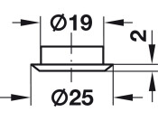 Cylinder Rosette D18mm Steel MNP