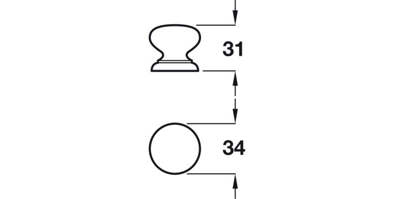 Knob Unfinished Pine D34x31mm