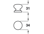 Knob Unfinished Pine D34x31mm