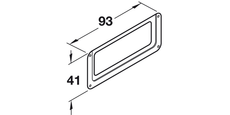 Label Frame Steel Sat Nkl Plt 93x42x2mm