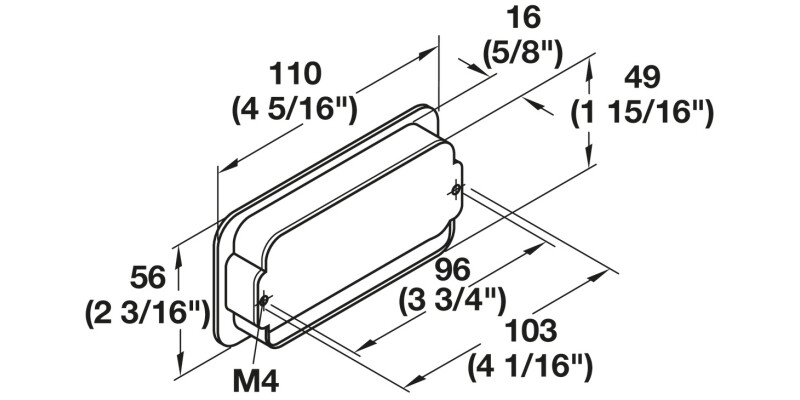 Inset Hdl ZA Matt Chr 109x56mm