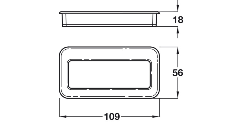 Inset Hdl ZA Matt Chr 109x56mm