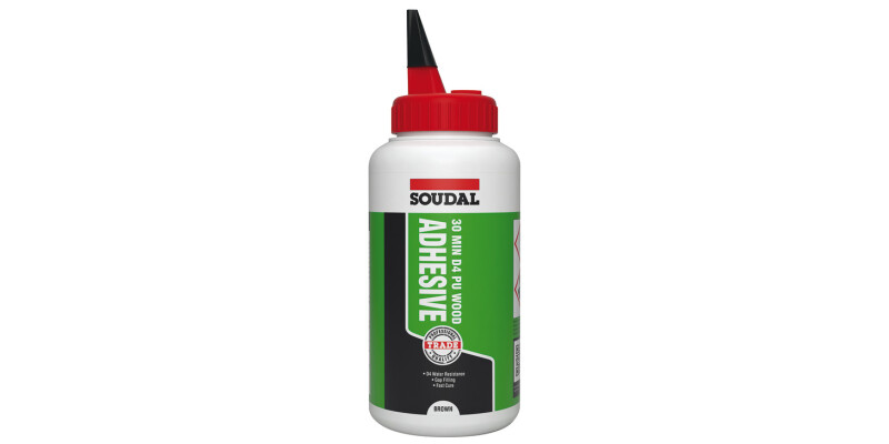 Wood Adhesive, Water Resistant, 750g, Soudal D4 PU