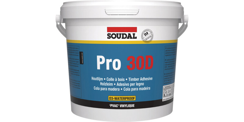Wood Adhesive, PVA, Fast Drying, Soudal PRO 30D D3