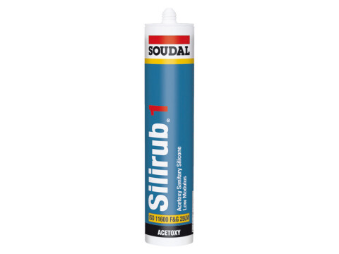 Silicone Sealant, Universal, Tube 300 ml,  Soudal Silirub 1