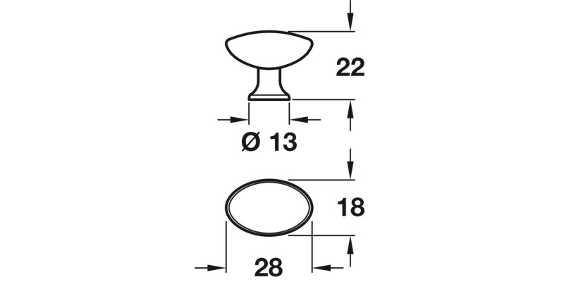 Pearl Knob Pol Chrome 28x18x22mm
